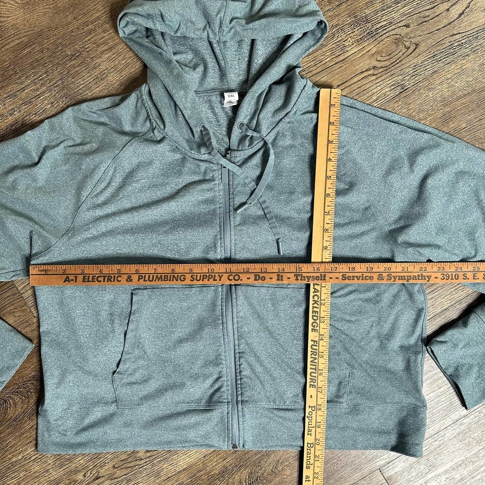 YOGALICIOUS LUX Cropped Zip Hoodie Blue Green XXL - Picture 3 of 6